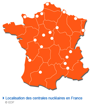 Localisation des centrales nucléaires